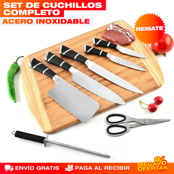 SET CUCHILLOS DE COCINA DE ACERO INOXIDABLE