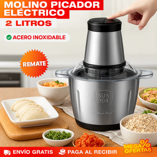 MOLINO PICADOR ELÉCTRICO ACERO INOXIDABLE 🔥2 LITROS🔥