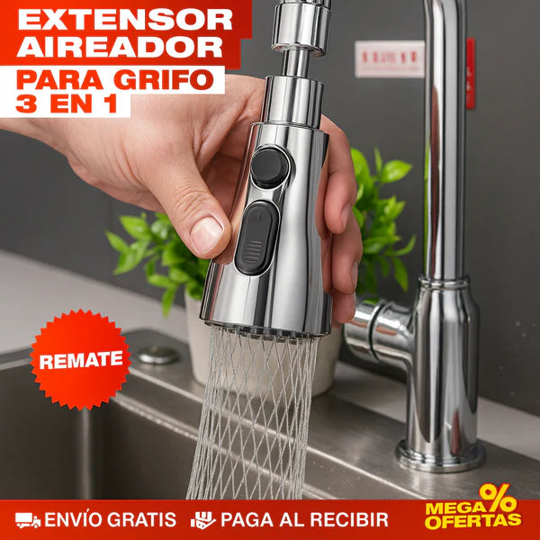 AIREADOR Y EXTENSOR 3 EN 1 PARA GRIFO