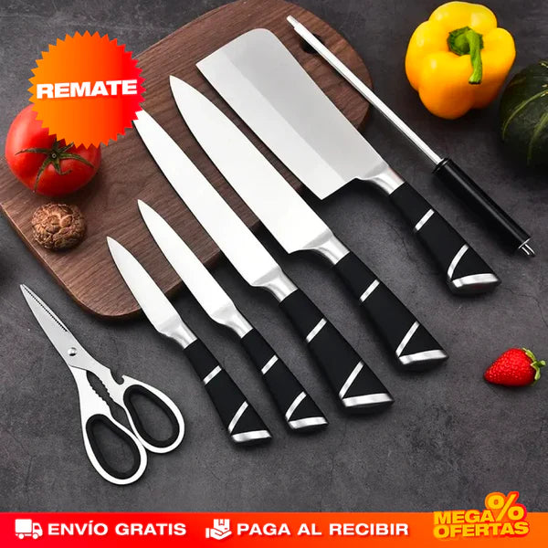 SET CUCHILLOS DE COCINA DE ACERO INOXIDABLE