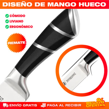 SET CUCHILLOS DE COCINA DE ACERO INOXIDABLE